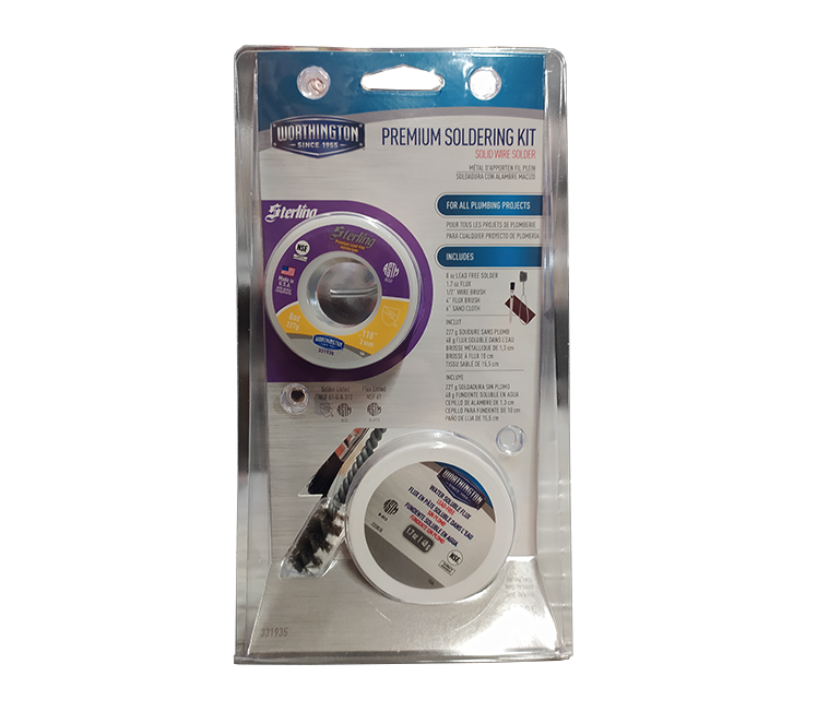 Worthington Soldeerkit Lood Vrij 230gr Tin/Flux/Borstel/kwastje en schuurpapier - Premium Basis