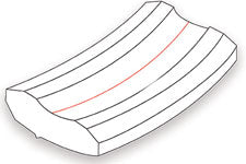 Keramische steentjes op zelfklevende aluminium tape, radius 200mm. Breedte: 27 mm, dikte: 8 mm, ronde groef: 12 mm breed, diepte: 1,2 mm. - Weldingshop