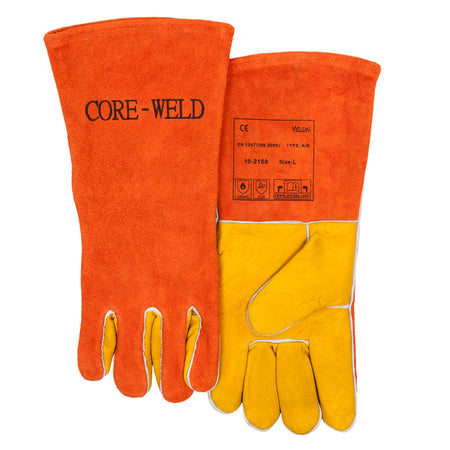 Weldas Lashandschoen met een gladlederen handpalm;  handpalm is daardoor water- en olieafstotend. Alle andere delen zijn gemaakt van  spilt rund schouderleer