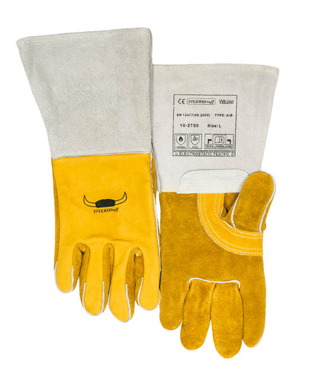 Weldas STEERSOtuff® lashandschoen met versterkte split en glad rundlederen handpalm;  COMFOflex® gevoerd en split lederen kap van rundleer