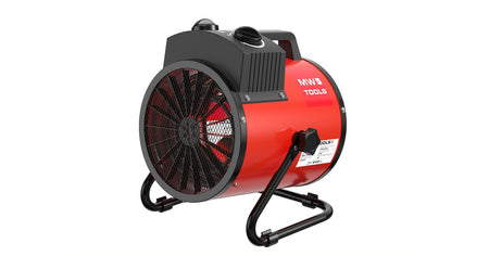 Warmeluchtblazer elektrisch 3 kW - 230V - Regelbare thermostaat en blaashoek - Draagbaar - IP24 MW Tools
