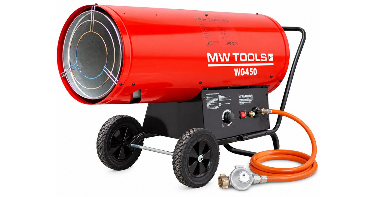 Warmeluchtblazer op propaangas 70-132kW met thermostaat MW Tools