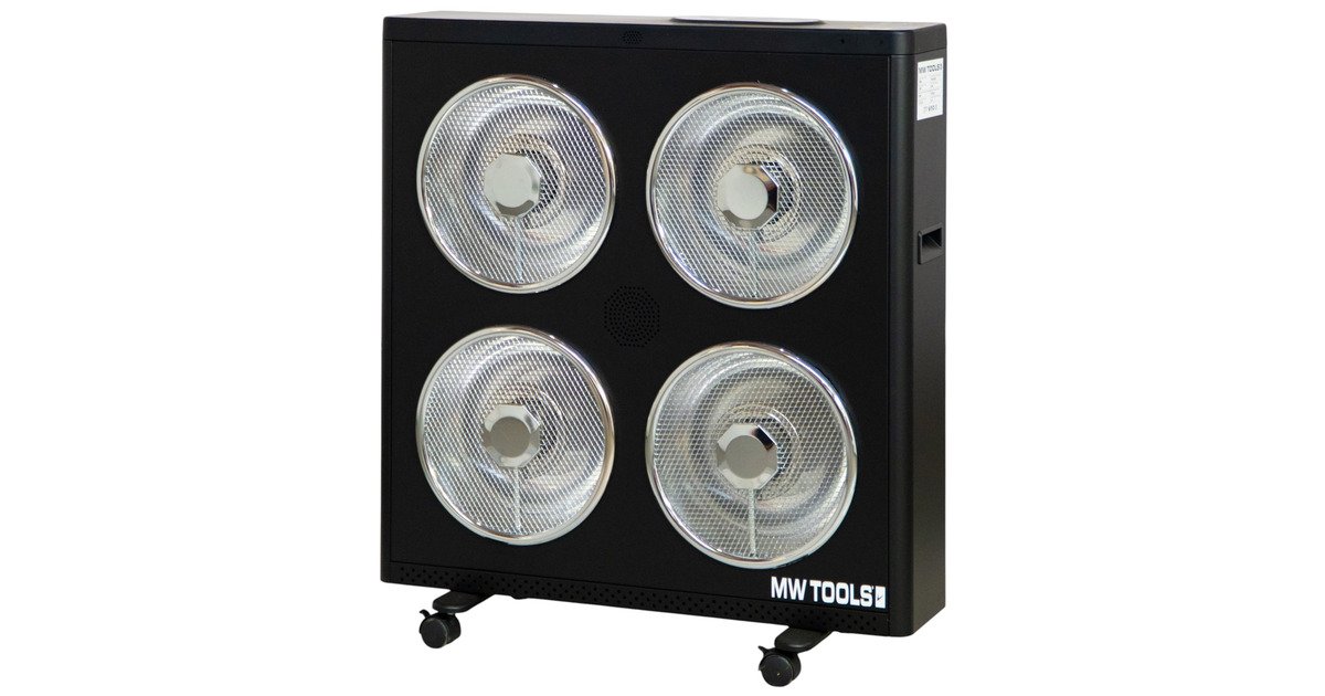 Elektrische infrarood werkplaatskachel 3 kW - Tot 60 m³ - Thermostaat - Afstandsbediening MW Tools