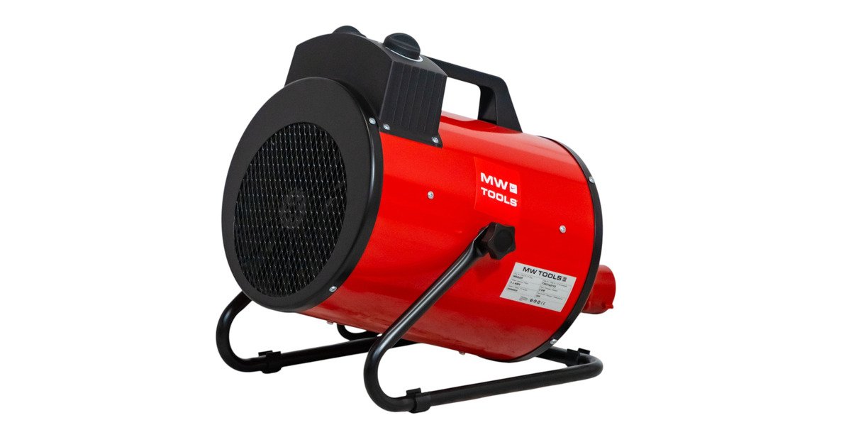 Warmeluchtblazer elektrisch 5 kW - 3x400 V - Regelbare thermostaat en blaashoek - Draagbaar - IP24 MW Tools