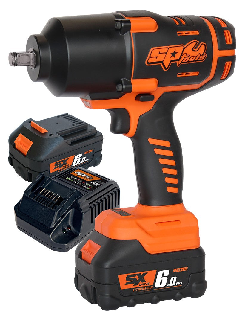 1/2" SLAGMOERSLEUTEL 18V MET LADER EN 2* 6Ah ACCU'S
