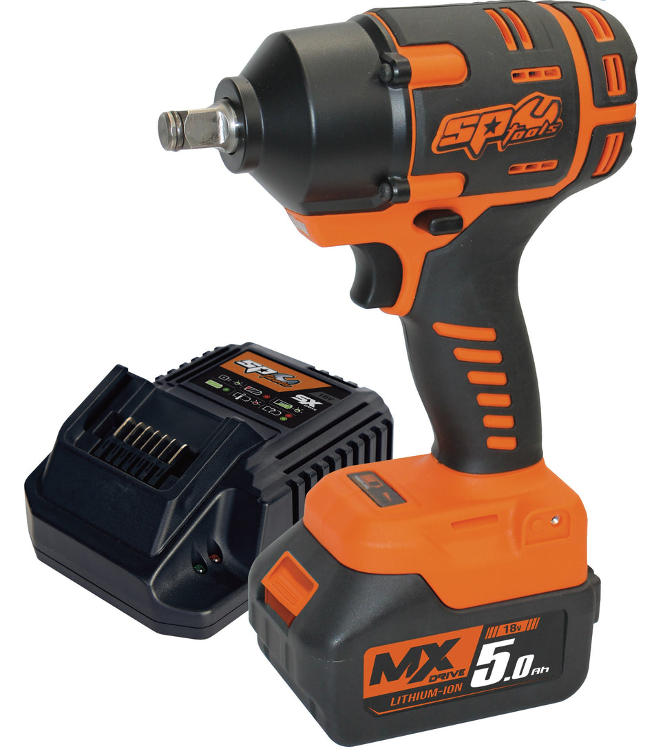 18V ACCU 1/2" SLAGMOERSLEUTEL BRUSHLESS incl 1*5ah accu en 1 lader