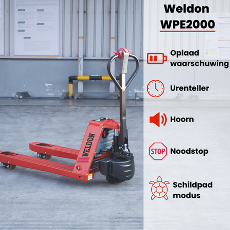 Weldon Elektrische Pompwagen breed - 2000 kg - 685x1000mm - Weldingshop