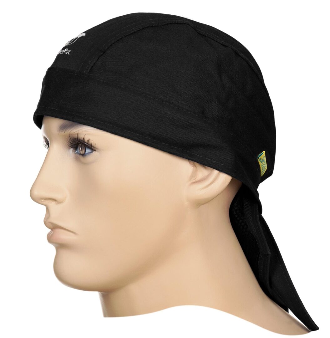 Weldas Fire Fox™ Doo-Rag; vlamvertragend zwart katoen