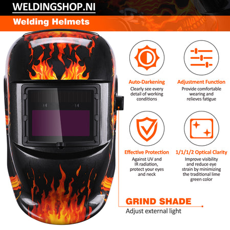 Lashelm - Laskap Model Flameskull - UNMT + UNL16A - Weldingshop