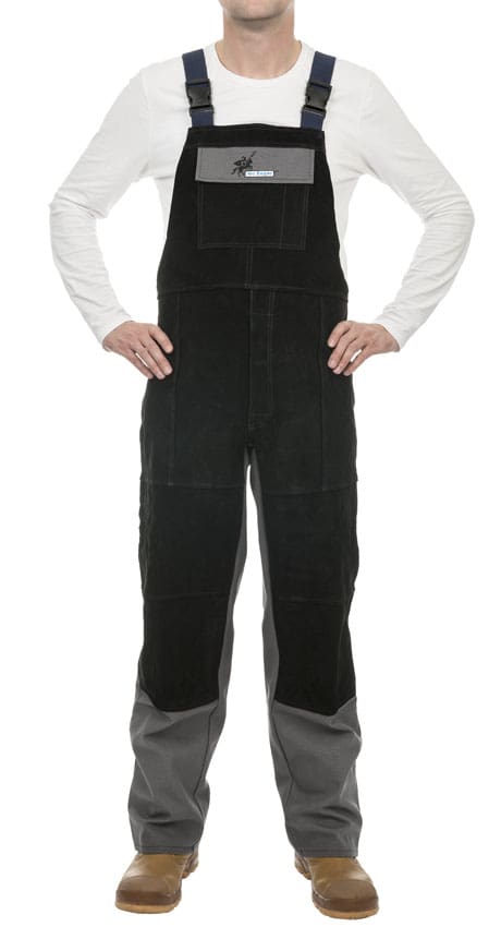 Weldas Arc Knight® Las tuinbroek; 520 gr./m2 vlamvertragend katoen voor zwaar werk met split lederen versterkingen