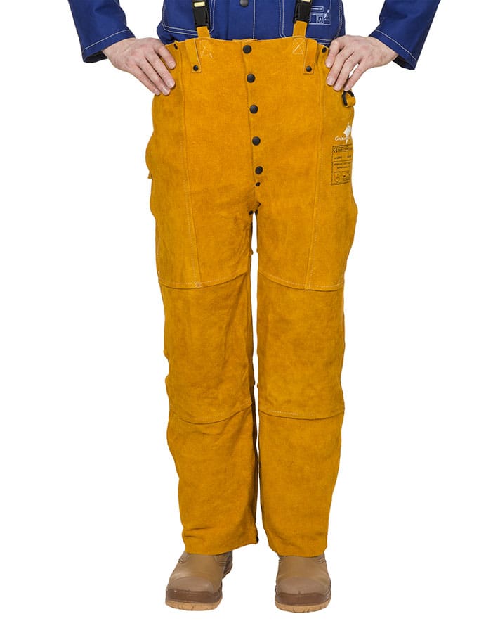 Weldas Golden Brown™ lasbroek van split rundleer