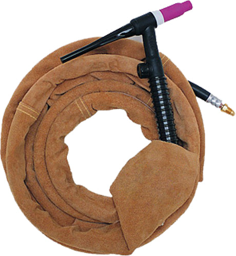 Weldas PYTHONrap™ kabel pakketbeschermer van lichtbruin split rundleer; 7;9 meter lengte en 28 mm diameter; ritssluiting
