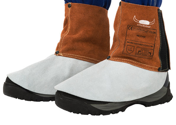 Weldas Lava Brown™ split rundlederen voetbeschermers (paar); 15 cm (  6”) lang