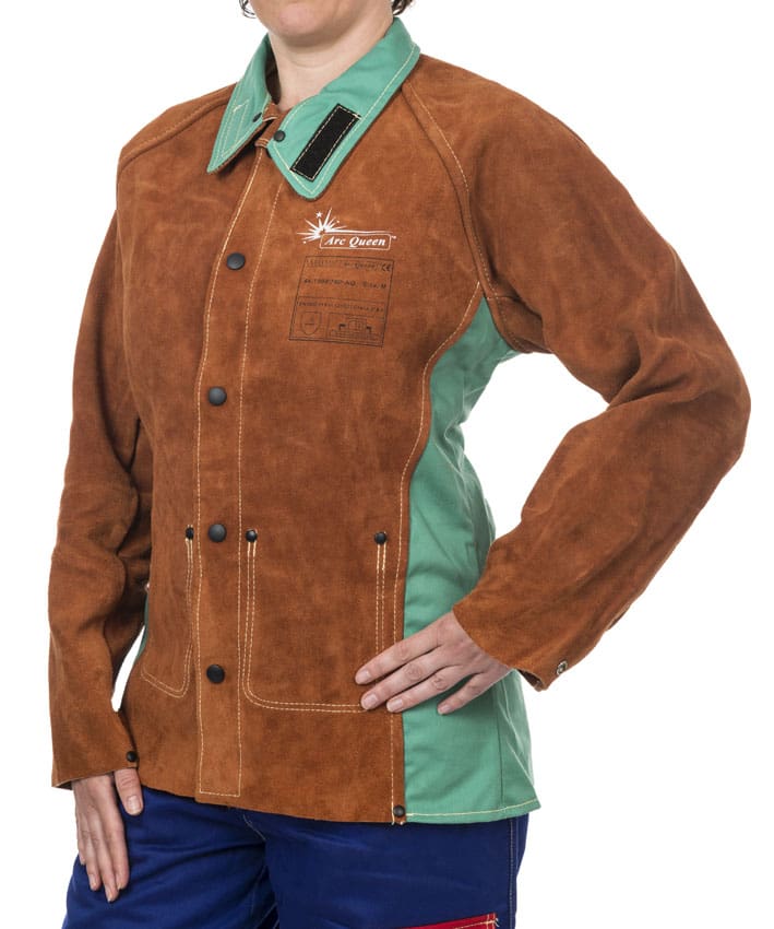 Weldas Lava Brown™; Arc Queen™ lasjas van split leer voor vrouwen