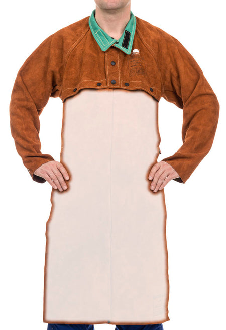 Weldas Lava Brown™ split rundlederen borstschort voor de 44-7800; 44-2800; 38-4330; 33-2300; 51 cm lang en 56 cm breed