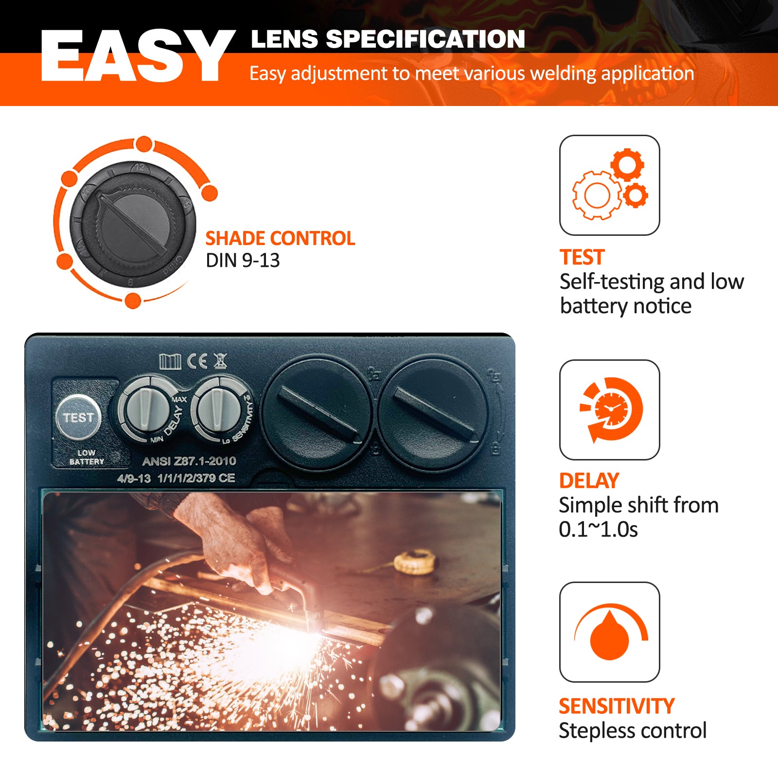 Lashelm - Laskap Model Flameskull - UNMT + UNL16A - Weldingshop
