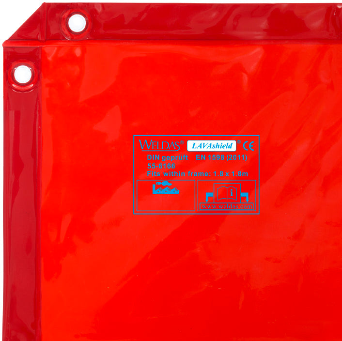 Weldas LAVAshield® oranje/rood lasscherm 1;74 x 1;74 m. Past in een frame van 1;8 x 1;8 m.