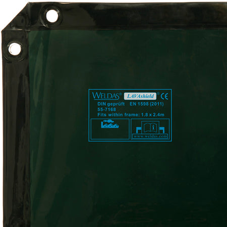 Weldas LAVAshield® groen lasscherm; 1;74 x 1;74 m. Past in een frame van 1;8 x 1;8 m.