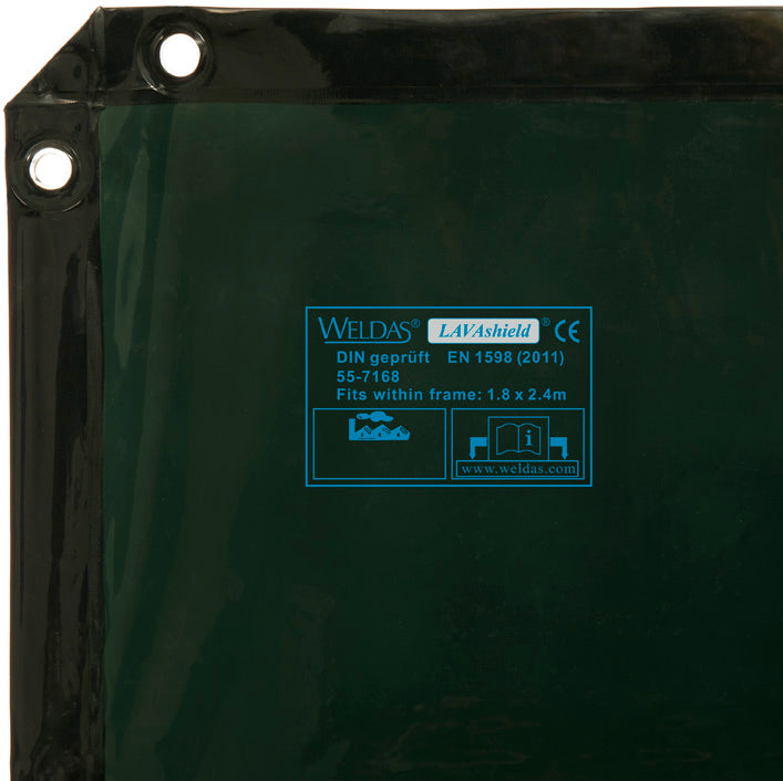 Weldas LAVAshield® groen lasscherm; 1;74 x 2;34 m. Past in een frame van 1;8 x 2;4 m.