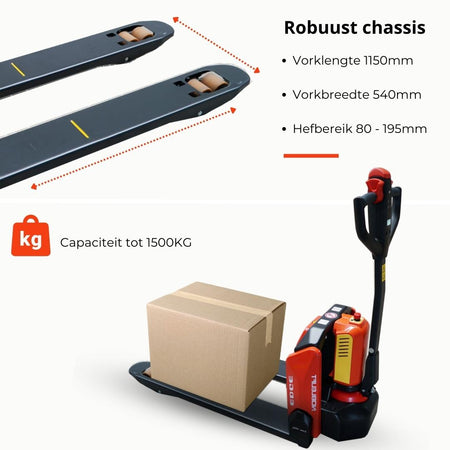 Elektrische pompwagen
 -  1500 kg - 1150 mm | 800 mm - Noblelift - Weldingshop