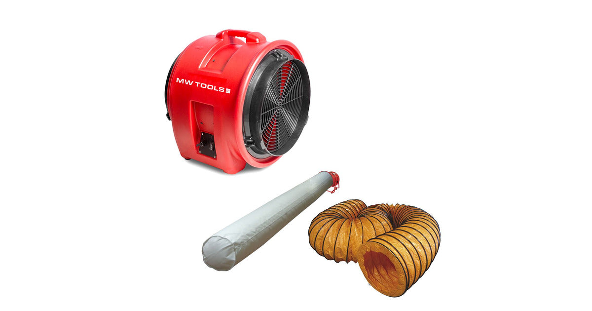 Ventilator MV400PP met slang en filterzak MW Tools