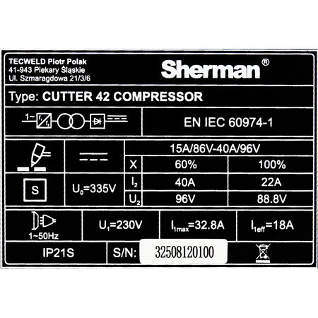 Sherman CUTTER 42 COMPRESSOR afbeelding 10