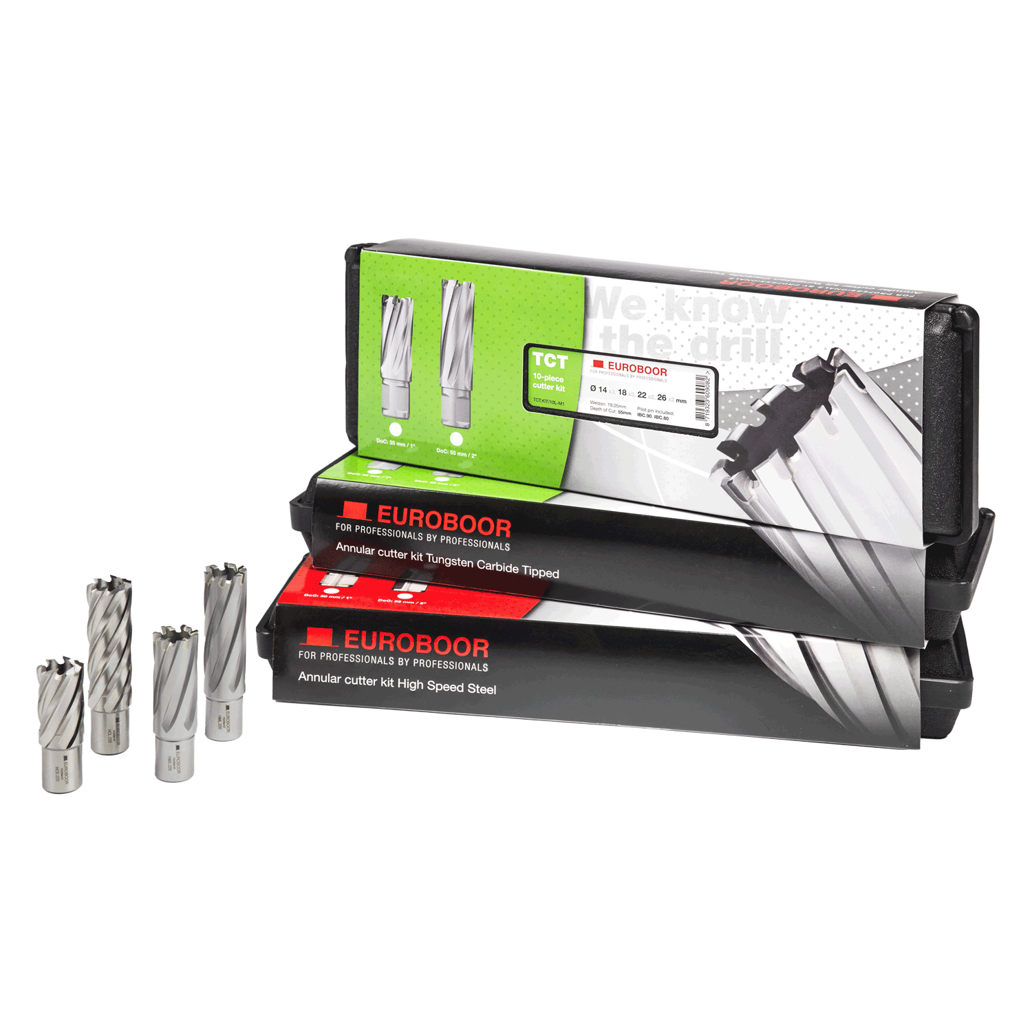 Kernboren set, TCT, DoC 35 mm, Dmin 14 mm, Dmax 26 mm. - Weldingshop