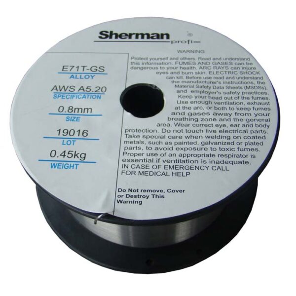 Gasgevulde draad voor gasloos lassen E71T (Sherman) D100 0.9kg - Weldingshop