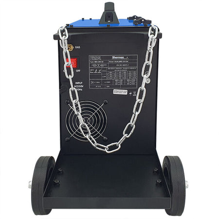 DUALMIG 210 S4 inverter lasapparaat met wielen en fleshouder. - Weldingshop