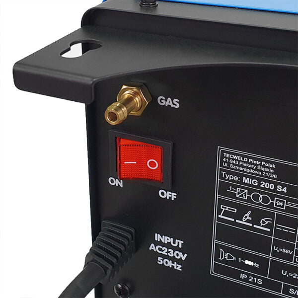 DUALMIG 210 S4 inverter lasapparaat met wielen en fleshouder. - Weldingshop