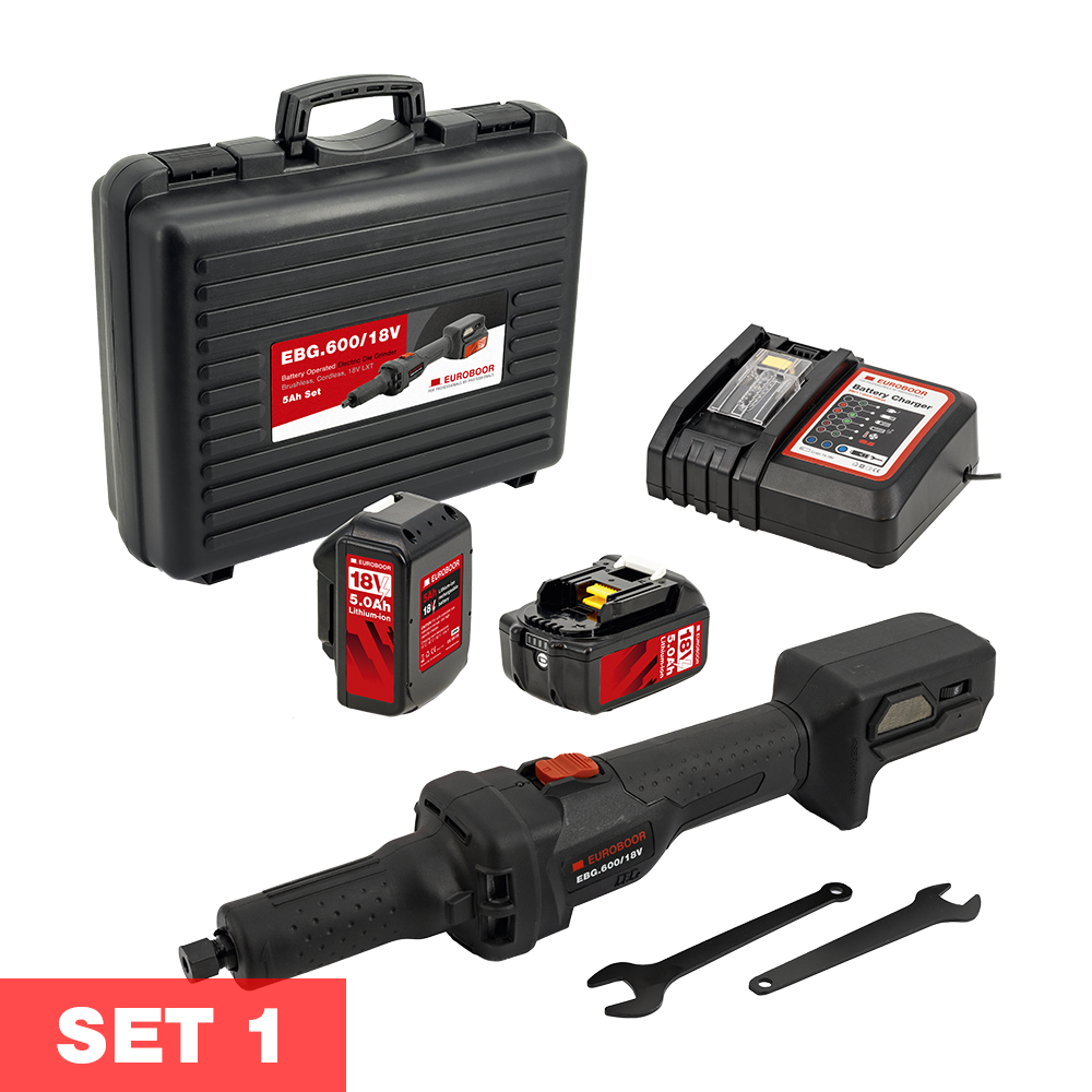 Accu aangedreven stiftslijper 18V set, 26000 RPM. - Weldingshop