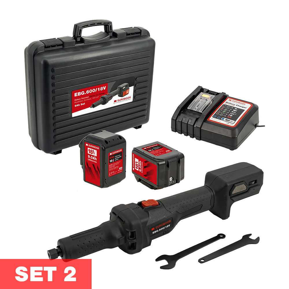 Accu aangedreven stiftslijper 18V set, 26000 RPM. - Weldingshop