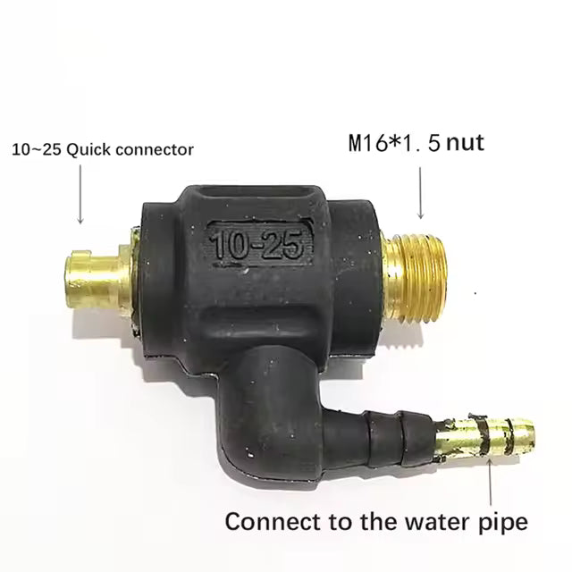 TIG adapter 9 of 13 mm naar M16x1.5 aansluiting.