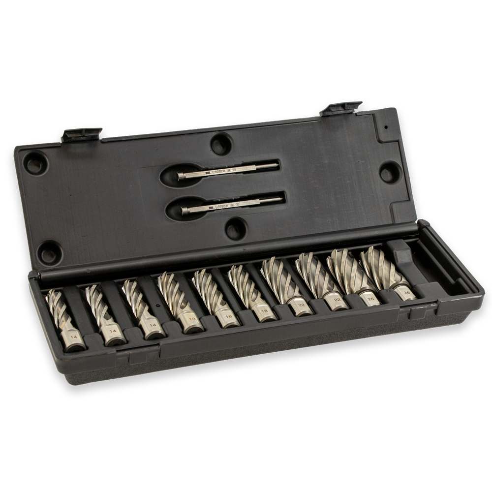 Kernboren set, HSS, DoC 55 mm, Dmin 14 mm, Dmax 26 mm. - Weldingshop