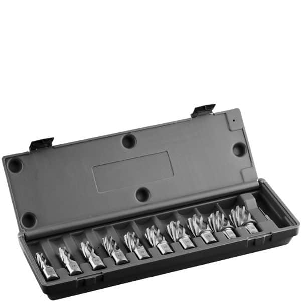 Kernboren set, HSS, DoC 55 mm, Dmin 12 mm, Dmax 30 mm.
