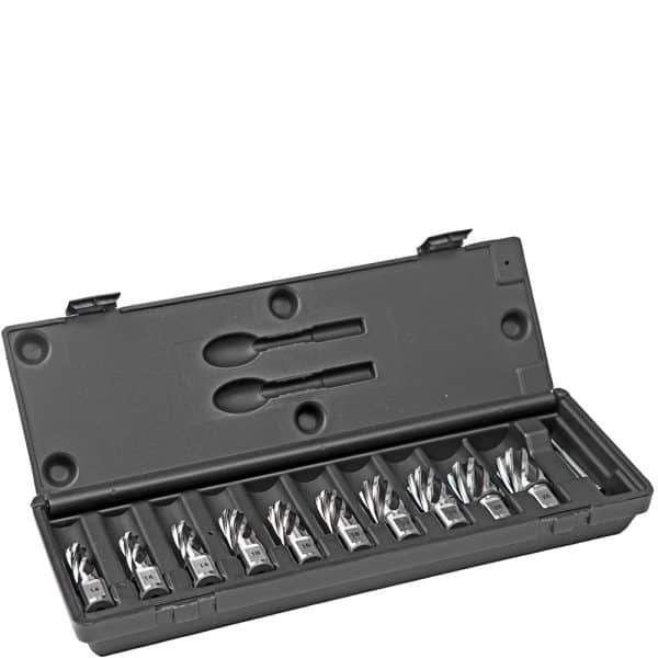 Kernboren set, HSS, DoC 55 mm, Dmin 12 mm, Dmax 30 mm.