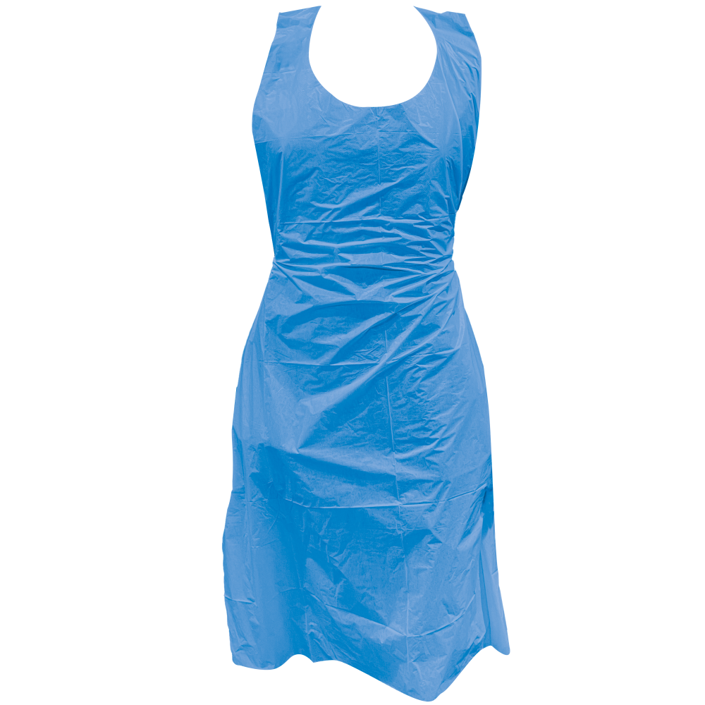 Schort PE Blw 20mu 125x80cm blok per 50st - Weldingshop