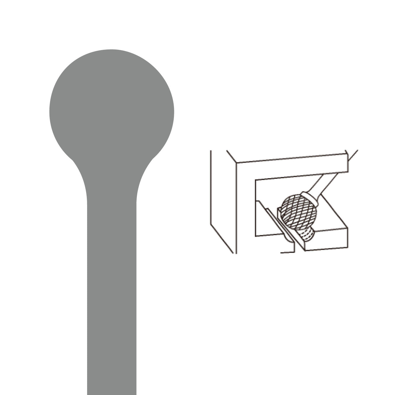 Stiftfrees, stiftfrees tandvorm Alu vertanding, model D, D 10 mm, L 9 mm. - Weldingshop