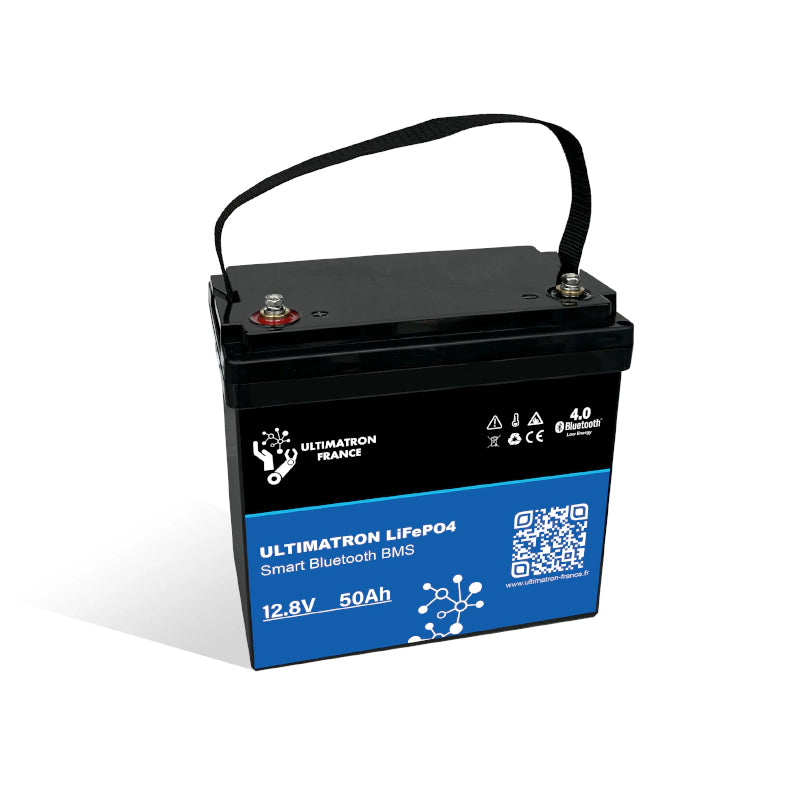 Ultimatron Lithiumbatterij 12.8V 50Ah LiFePO4 Slim BMS Met Bluetooth