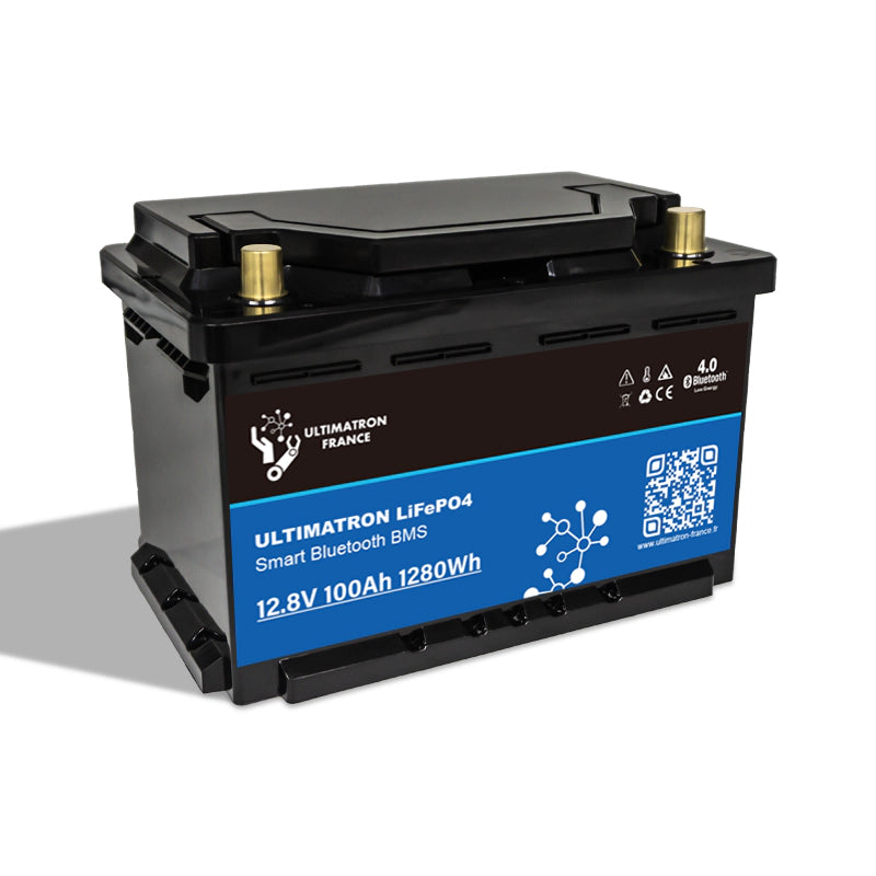 Ultimatron Lithium Accu Onder het Zitje van 12,8V 100Ah LiFePO4 LN3 Slim BMS Met Bluetooth
