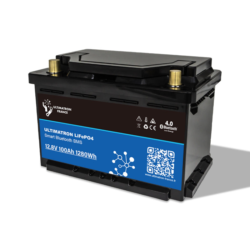 Ultimatron Lithium Accu Onder het Zitje van 12,8V 100Ah LiFePO4 LN3 Slim BMS Met Bluetooth