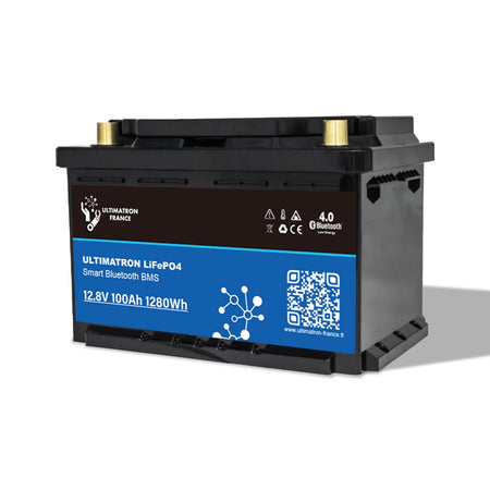 Ultimatron Lithium Accu Onder het Zitje van 12,8V 100Ah LiFePO4 LN3 Slim BMS Met Bluetooth