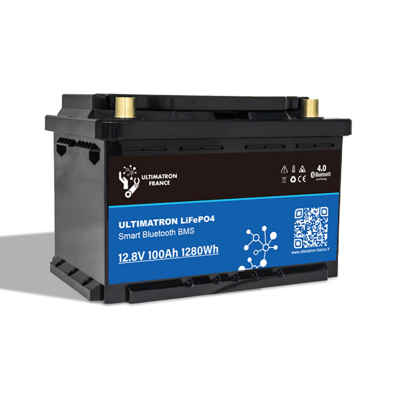 Ultimatron Lithium Accu Onder het Zitje van 12,8V 100Ah LiFePO4 LN3 Slim BMS Met Bluetooth