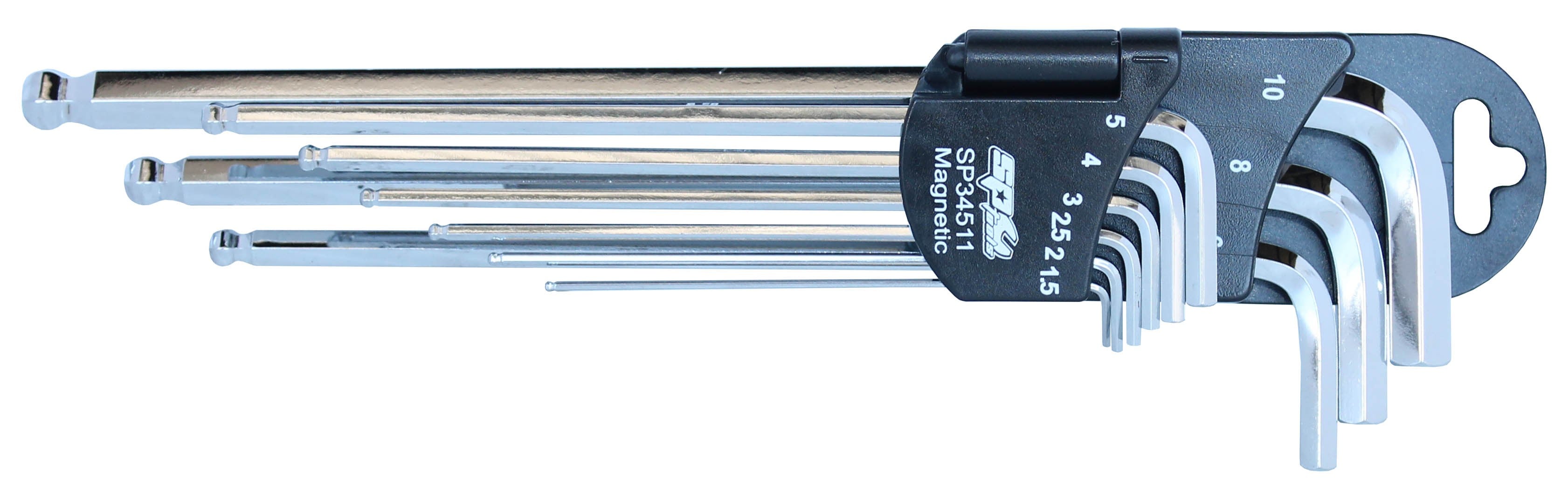 BINNENZESKANT STIFTSLEUTELSET MAGNETISCH MET KOGELKOP  METRISCH 9 DELIG