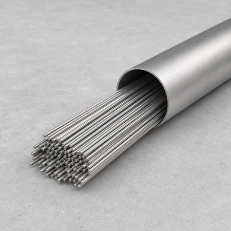 Illustratieve afbeelding van aluminium TIG-lasstaven in koker