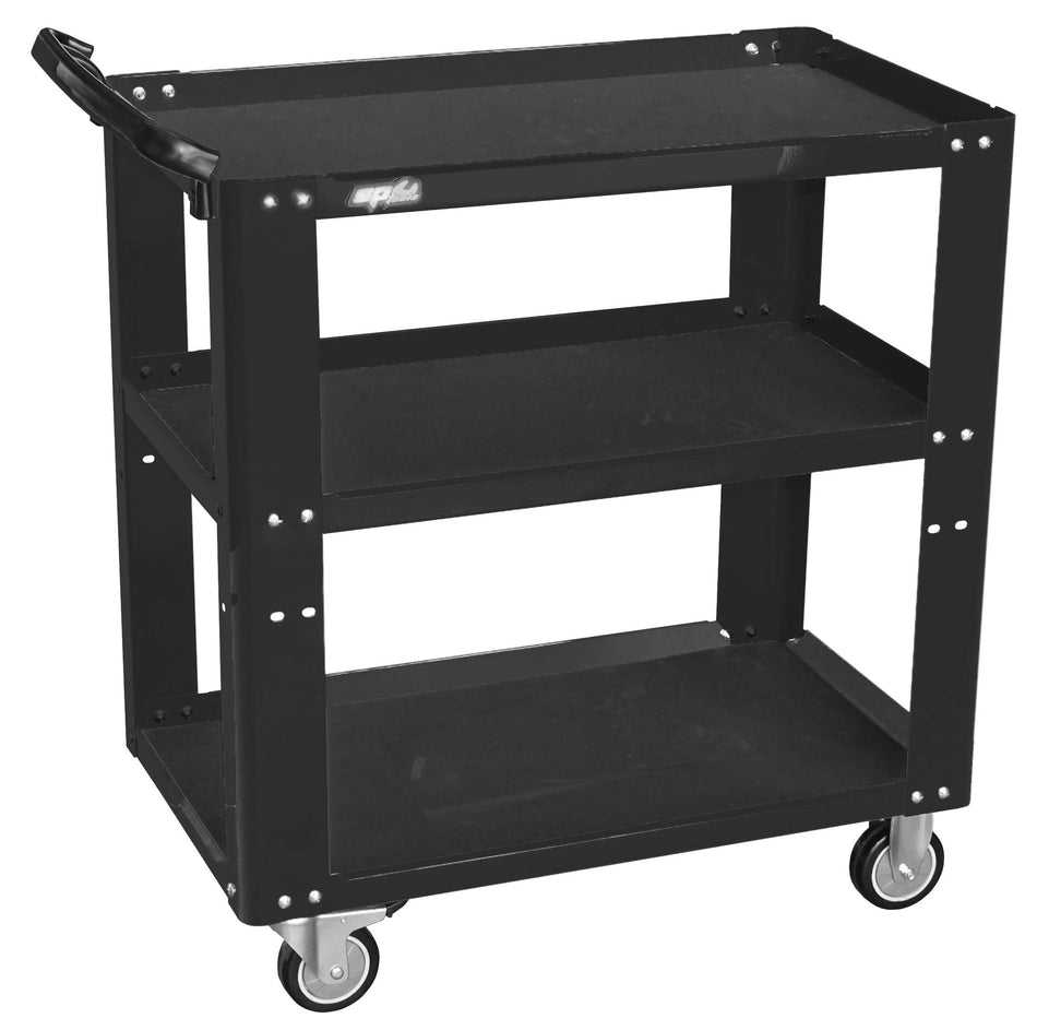 PROFESSIONELE SERVICE TROLLEY 3 PLANKEN ZWART
