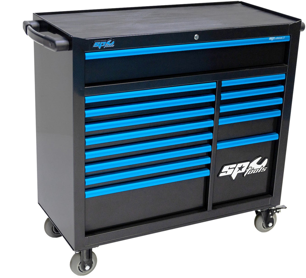 CUSTOM GEREEDSCHAPWAGEN ZWART/BLAUW 14 LADEN