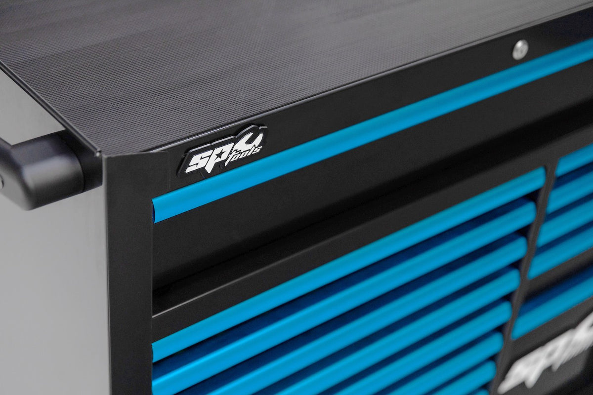 CUSTOM GEREEDSCHAPWAGEN ZWART/BLAUW 14 LADEN