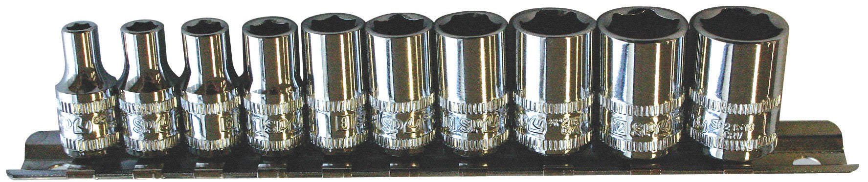 DOPPEN OP RAIL 1/4” 6-KANT 10 DELIG METRISCH