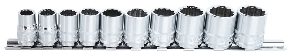 DOPPEN OP RAIL 3/8” 12-KANT 10 DELIG METRISCH